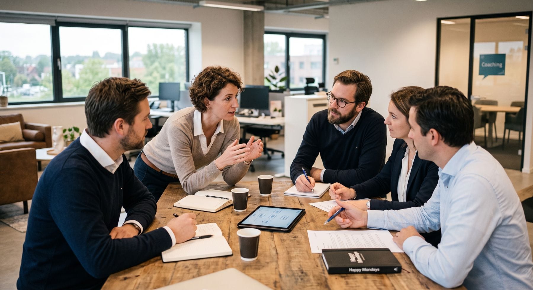 team van collega's vergadert